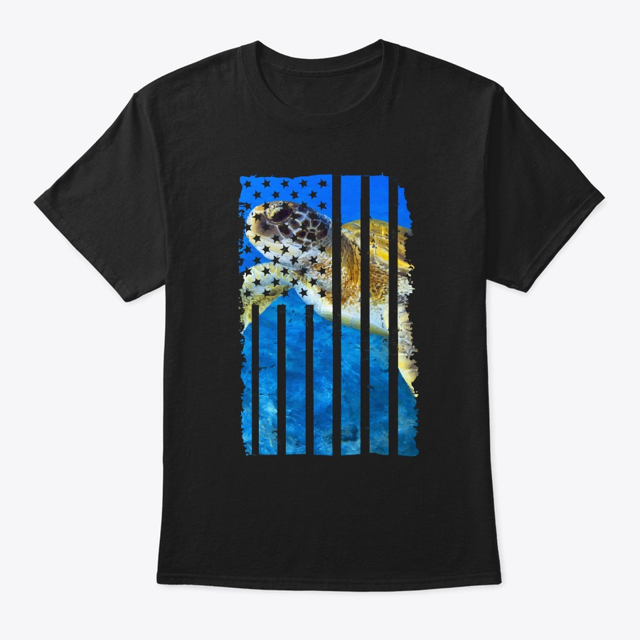 Turtle Picture Shirt US Flag Gift Unisex Tshirt