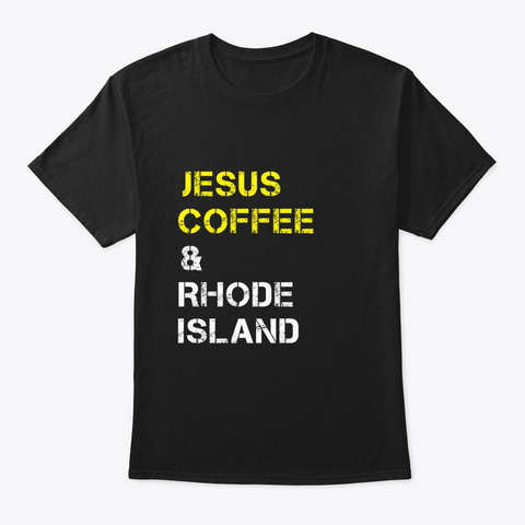 State Of  Rhode Island Mens & Womens Gif Black T-Shirt Front