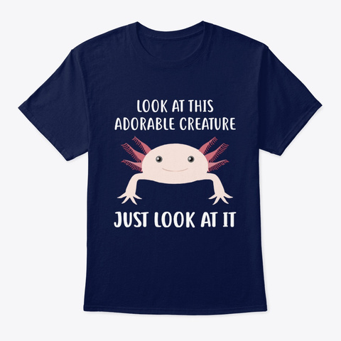 Adorable Creature Axolotl Navy T-Shirt Front