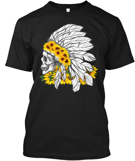 Sunflowers Hippie King Skull