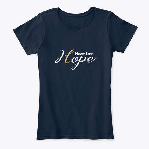 Childhood Cancer Awareness Never Lose   New Navy T-Shirt Front