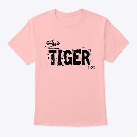 She Tiger Tee Pale Pink T-Shirt Front