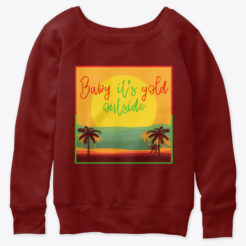 Holiday At The Beach Dark Red Triblend áo T-Shirt Front