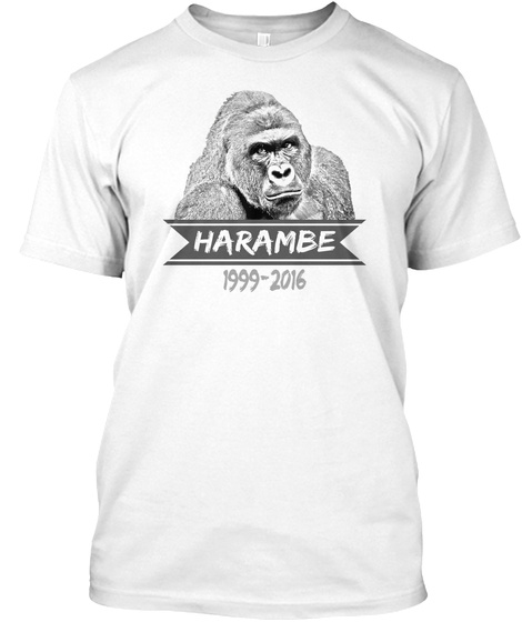Harambe 1999 2016 White T-Shirt Front