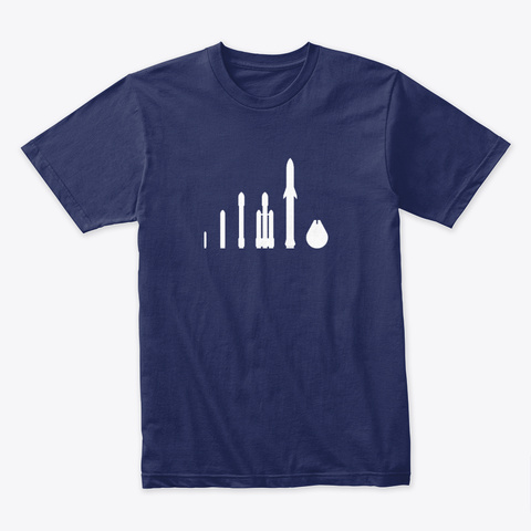 Evolution Of The Falcon 1 🚀 #Sfsf Midnight Navy T-Shirt Front