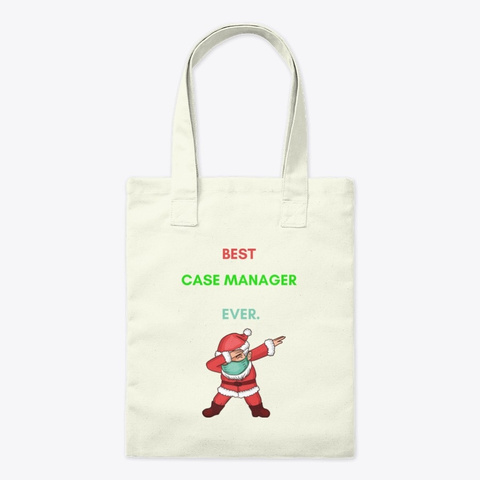 Dabbing Santa Mask For Case Manager's Natural T-Shirt Front