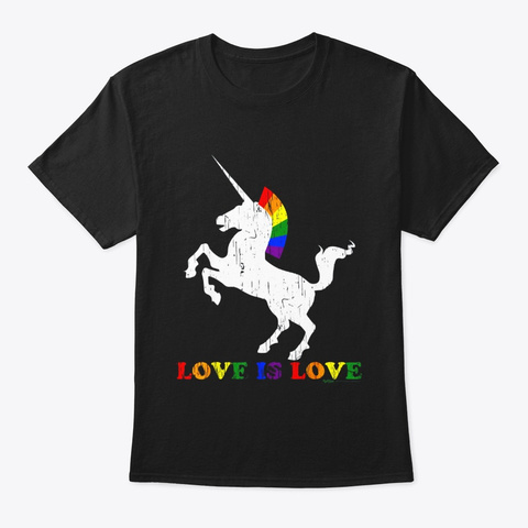 Vintage Love Is Love Totally Straight Black T-Shirt Front