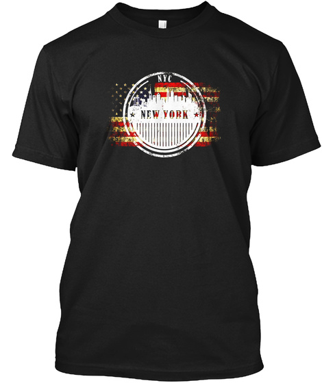 American Flag And New York City Silhouette T-shirt