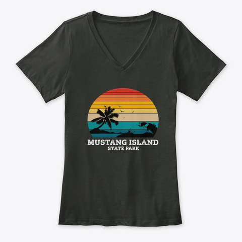 Mustang Island    State Park Black áo T-Shirt Front