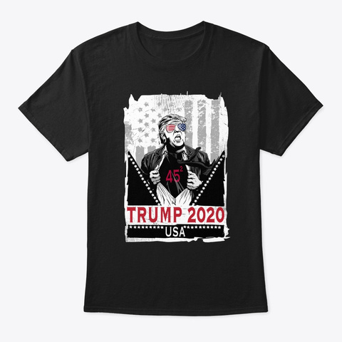 Super Trump 45 Squared 2 Terms 2020 Black T-Shirt Front