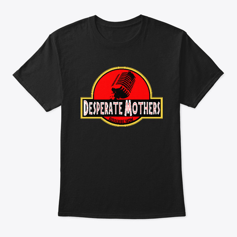 Desperate Mothers Dino Lover Tee Black T-Shirt Front