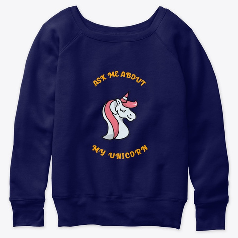 Unicorn For People Who Like Ninjas  Navy  T-Shirt Front