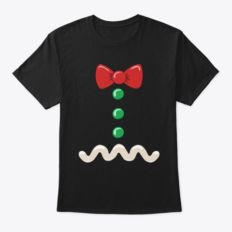 Gingerbread Costume Kids Funny Xmas Black T-Shirt Front