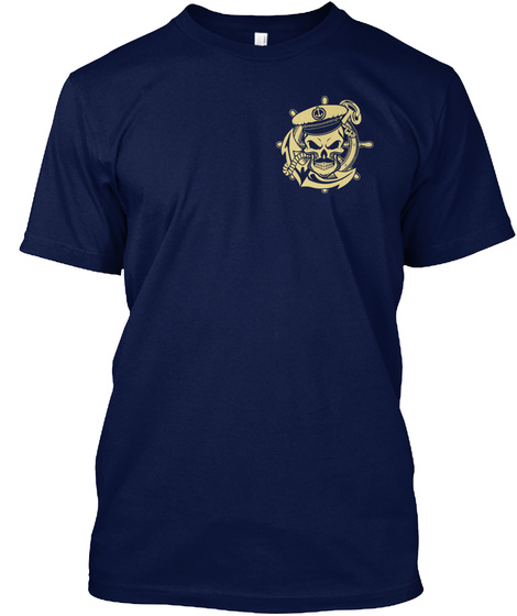 Sailors Never Die, (Davy Jones Locker) Navy T-Shirt Front
