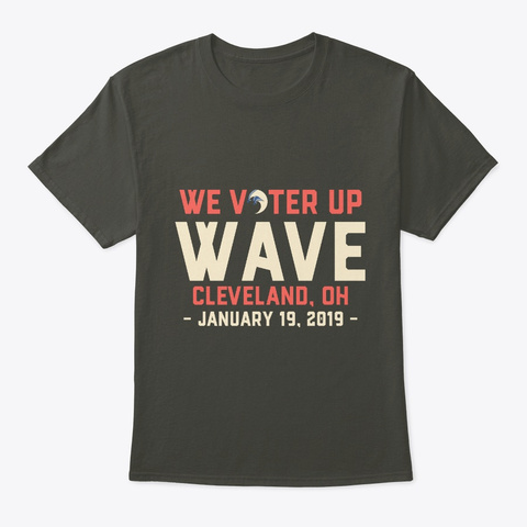 We Vote Cleveland, Oh Womens Wave Tshirt Smoke Gray Kaos Front