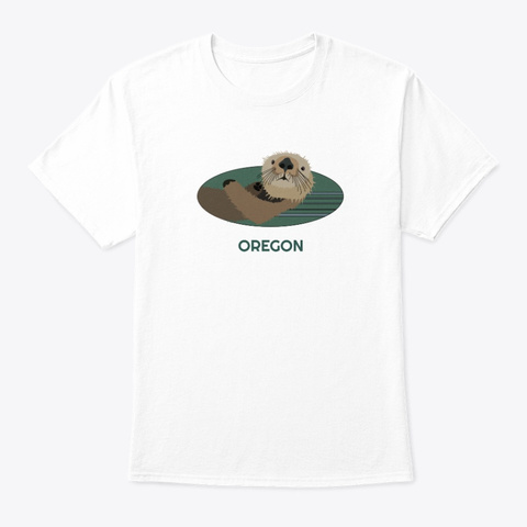 Oregon Otter Pnw Native American Tribal White T-Shirt Front
