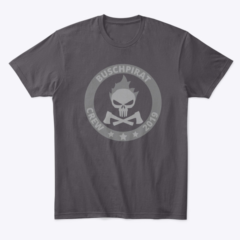 Buschpirat "Crew 2019.2" / T Shirt Heathered Charcoal  T-Shirt Front