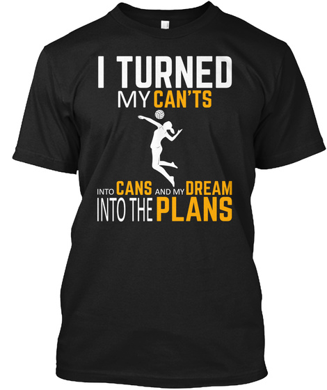 Volleyball   My Dream Into The Plans Black T-Shirt Front