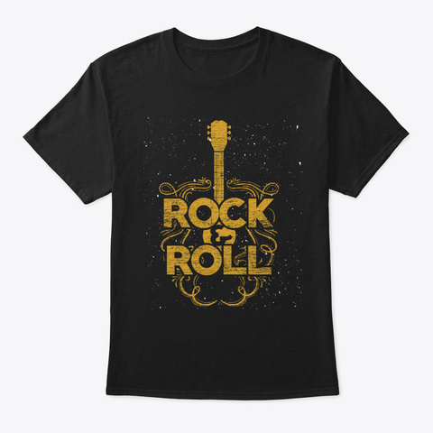 Rock And Roll T Shirts Black T-Shirt Front