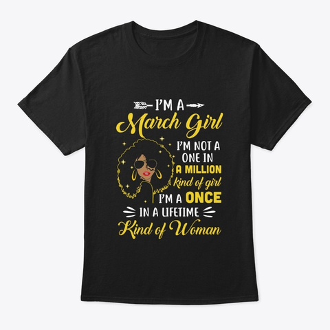 March Birthday Gifts I'm A Queen Black Black áo T-Shirt Front