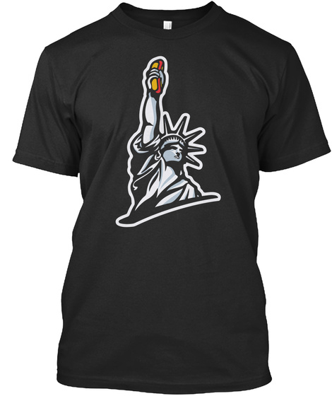 Statue Of Liberty! Black T-Shirt Front