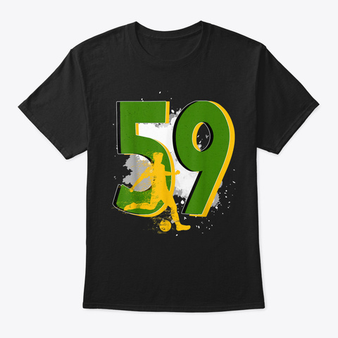 😍59 Th Birthday Soccer Player Awesome Bo Black T-Shirt Front