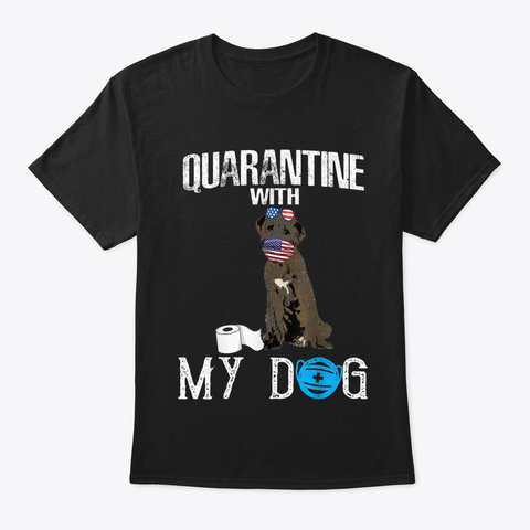 Irish Wolfhound Dog Quarantine With My D Black T-Shirt Front