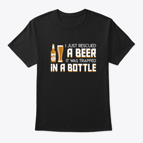Beer Trapped Bottle Beer Drinking Shirt Black T-Shirt Front