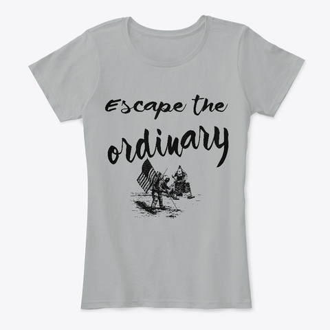 Escape The Ordinary   Moon Landing Grey T-Shirt Front