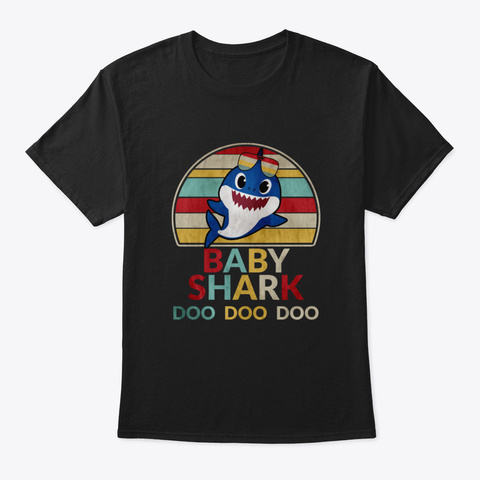 Baby Shark Official  Baby Shark Doo Doo  Black T-Shirt Front
