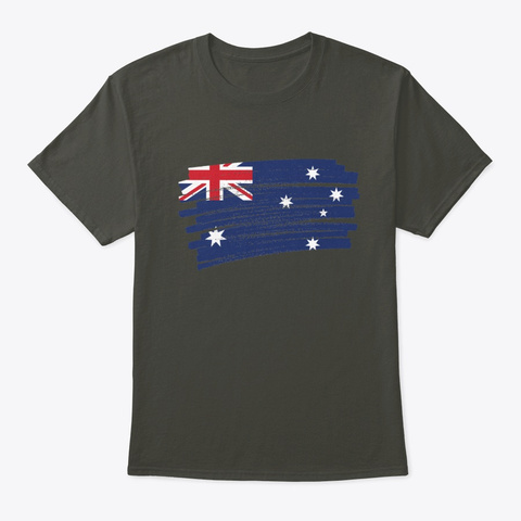 Australian Grunge Flag Design Smoke Gray T-Shirt Front