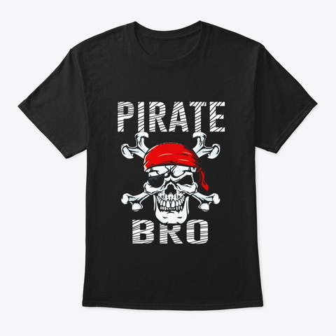 Pirate Brother Shirt Boys Skull Black Camiseta Front