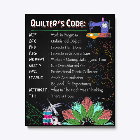 Quilter's Code Black T-Shirt Front