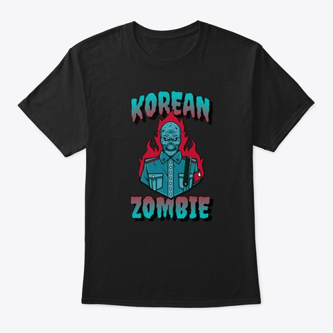 Korean Zombie Soldier Undead Black T-Shirt Front