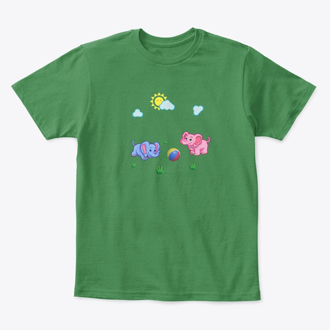 Baby Elephant By Lindeza Design Kelly Green  T-Shirt Front