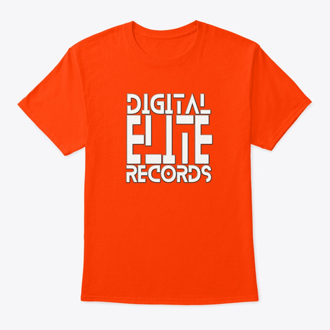 Digital Elite Records Merchandise. Orange T-Shirt Front