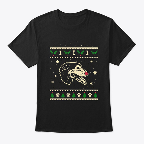 Christmas Huntaway Gift Black T-Shirt Front