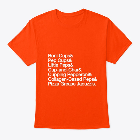 Roni Cups T Shirt Orange T-Shirt Front
