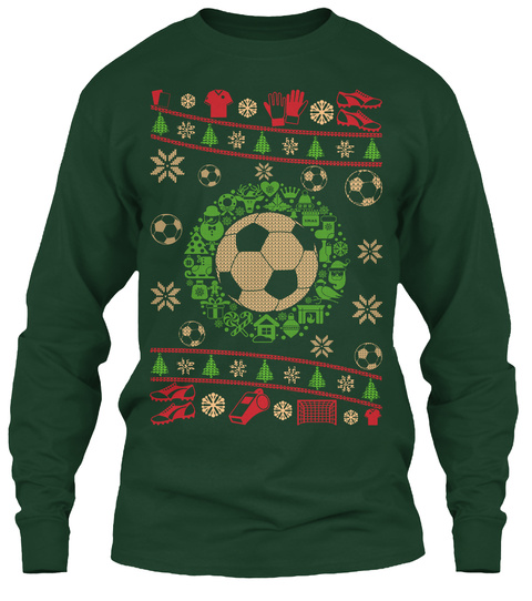 Soccer Ugly Sweater 2016 Forest Green T-Shirt Front