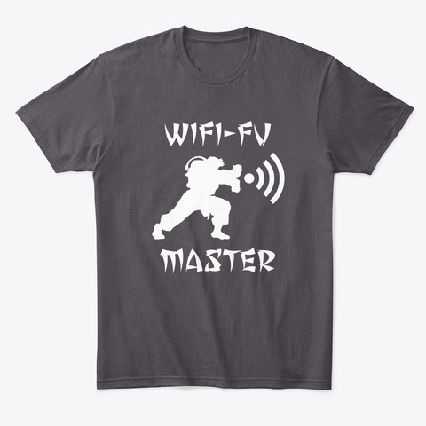 Wi Fi Fu Master Heathered Charcoal  T-Shirt Front