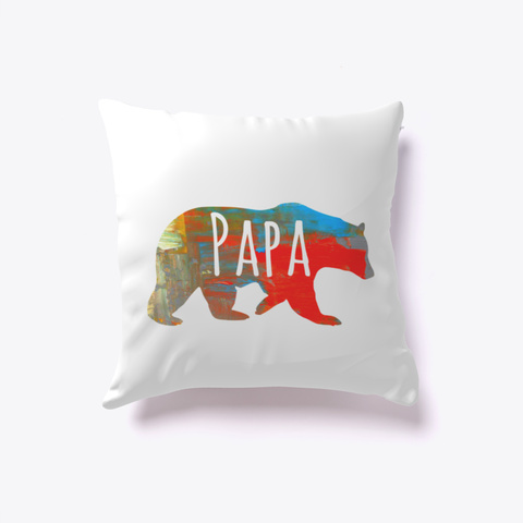 Papa Bear Colorful Modern Art Design White Camiseta Back