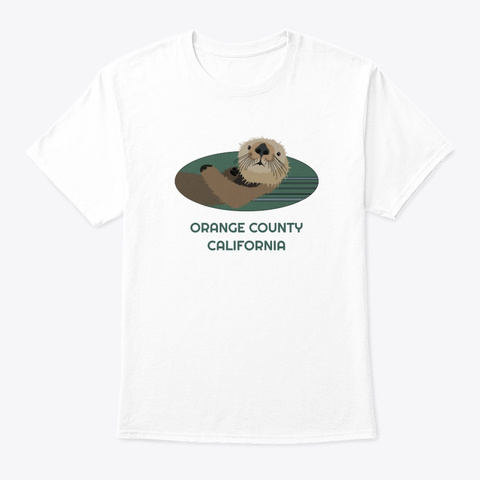 Orange County Ca Otter Pnw Tribal White Camiseta Front