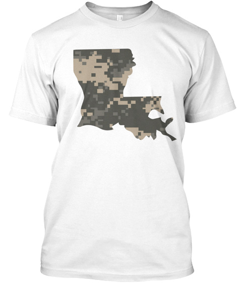 Louisiana Digital Camo White T-Shirt Front