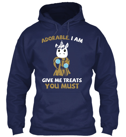 Adorable I Am Give Me Treats You Must Navy T-Shirt Front