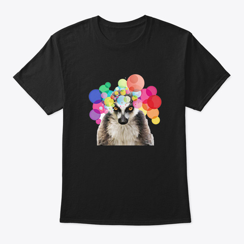 🎁 New Lemur Pop Art 1674860 Black T-Shirt Front