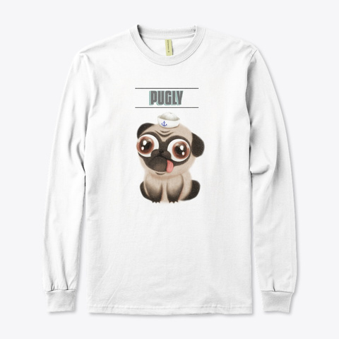 Pug Apparel  White T-Shirt Front