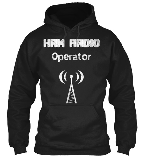 Ham Radio Operator Morse Code Antenna Fr Black T-Shirt Front