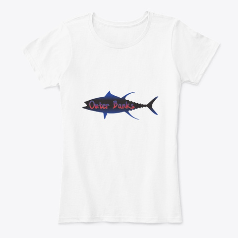 Outerbanks North Carolina Tuna White T-Shirt Front