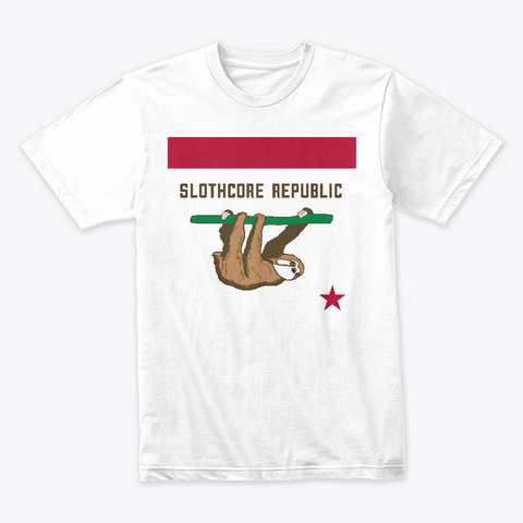 Slothcore Republic
 White T-Shirt Front