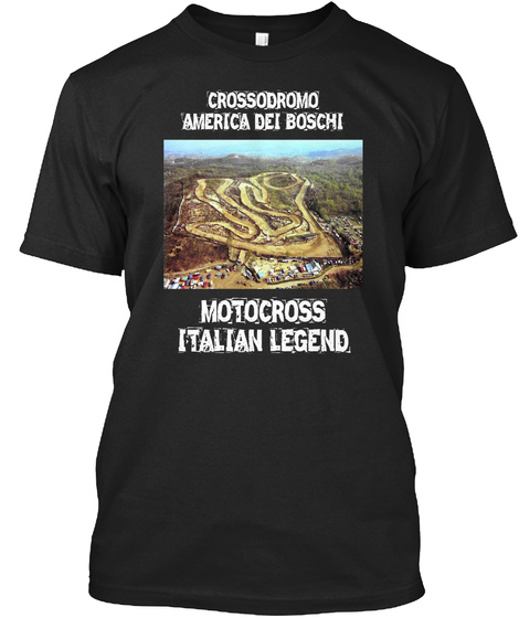 Crossodromo America Dei Boschi Motocross Italian Legend Black T-Shirt Front